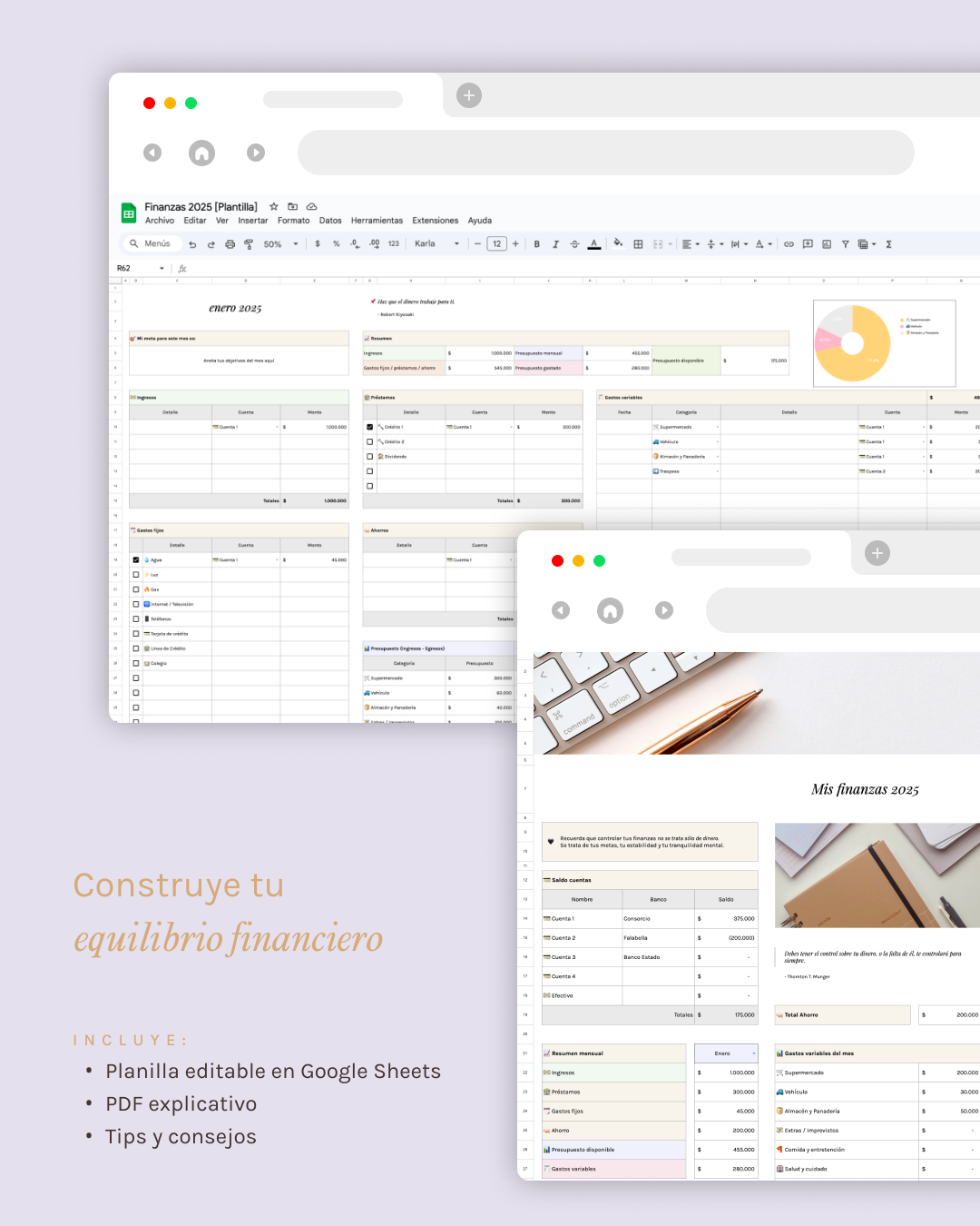 Planilla "Construye tu equilibrio financiero"